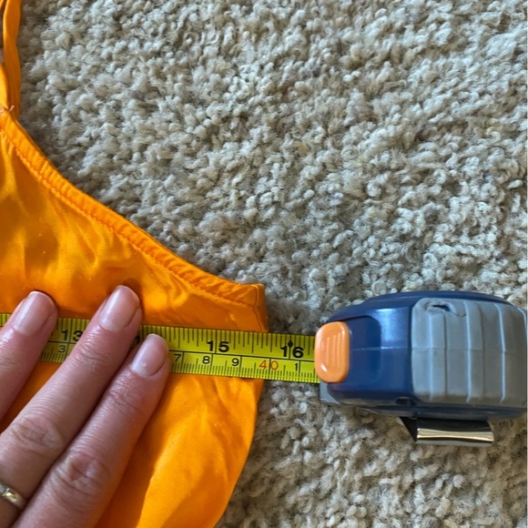 Tan Lines Women’s Satin Aloha Tank Dress Orange Midi M Resortwear Slip Dress - Picture 7 of 10